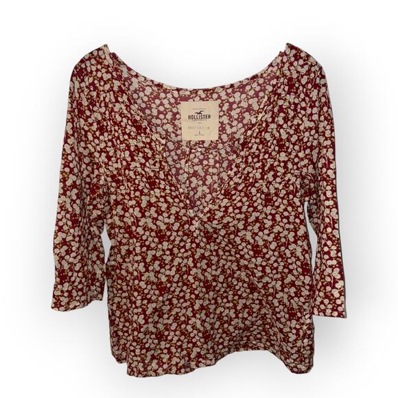 Hollister Irregular Top Sz L please check the measurements - Picture 1 of 3